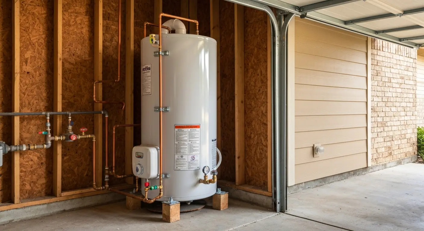 New water heater unit installation
