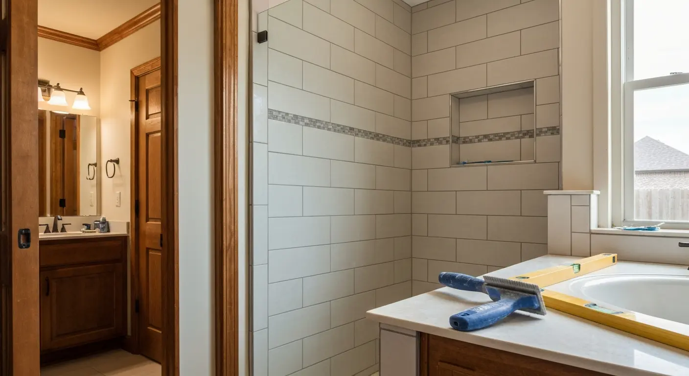 Tile shower installation