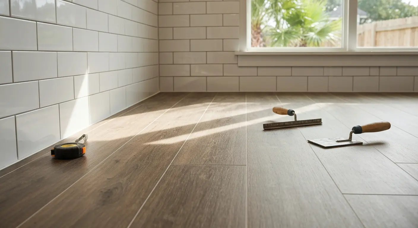 Kitchen and bathroom flooring installation