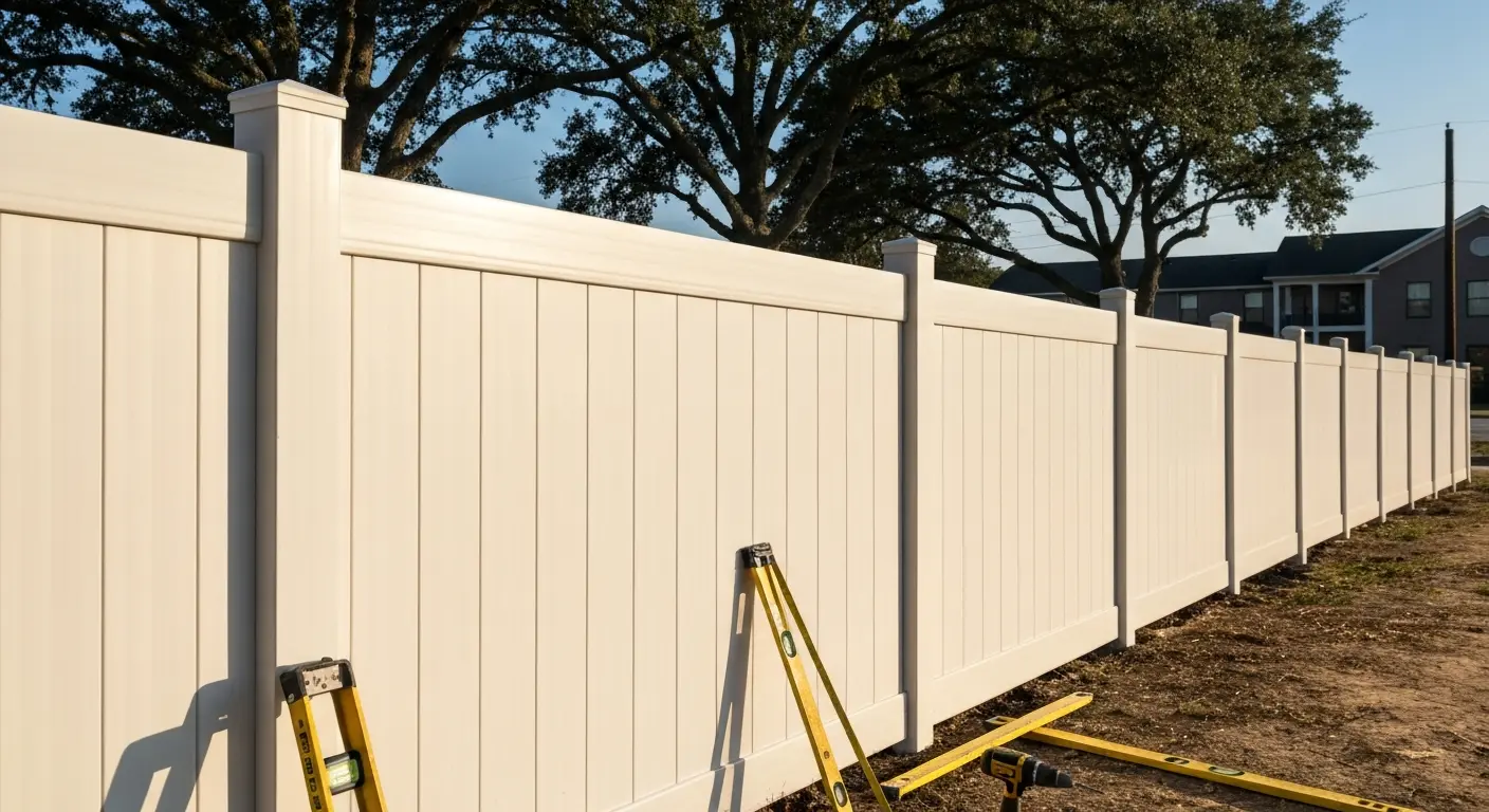 Commercial vinyl fence project