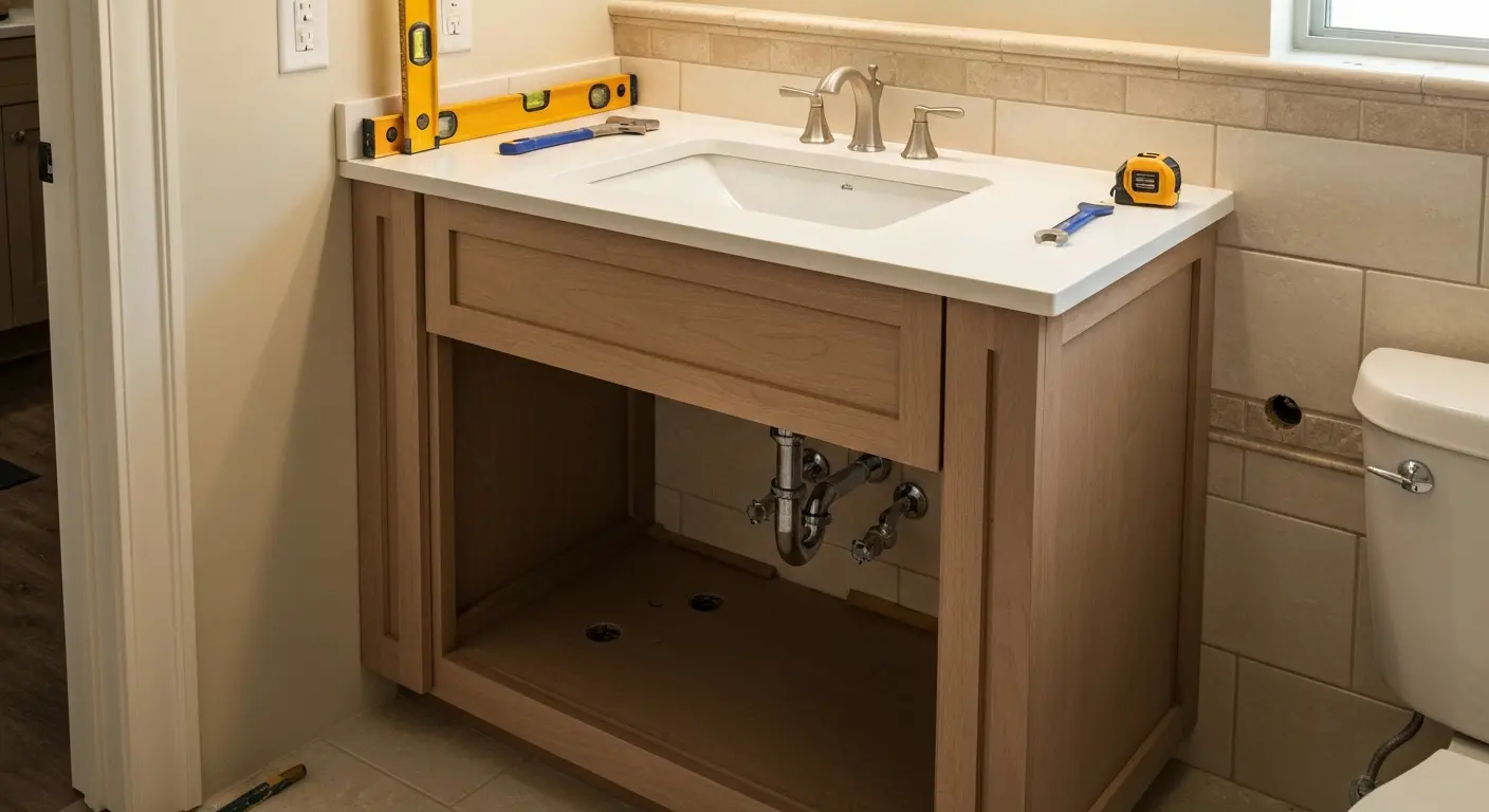 Bathroom vanity installation