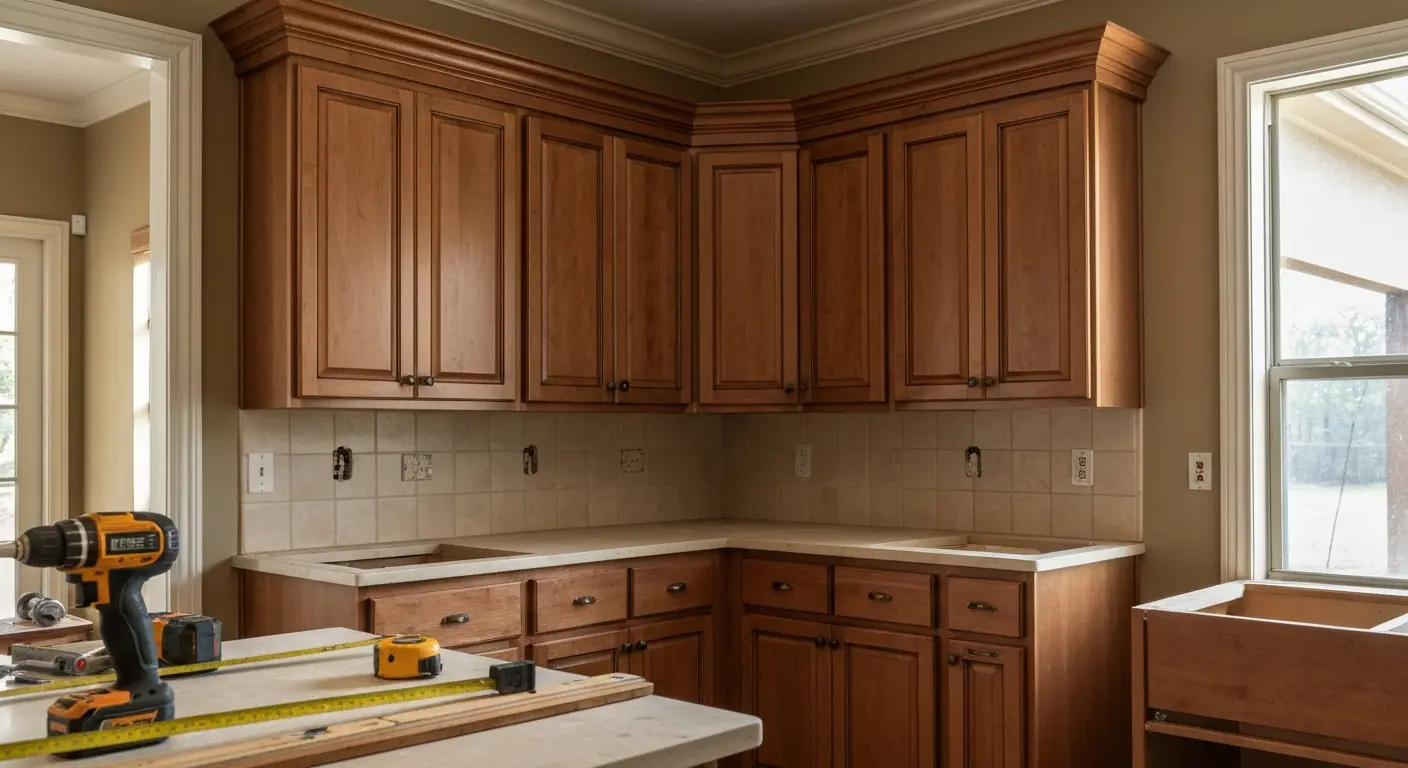 Custom kitchen cabinet installation in Conroe