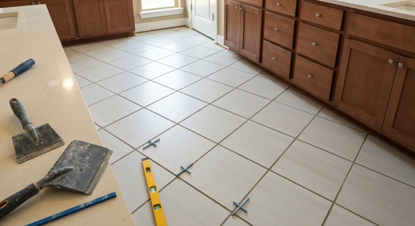 Bathroom tile flooring installation