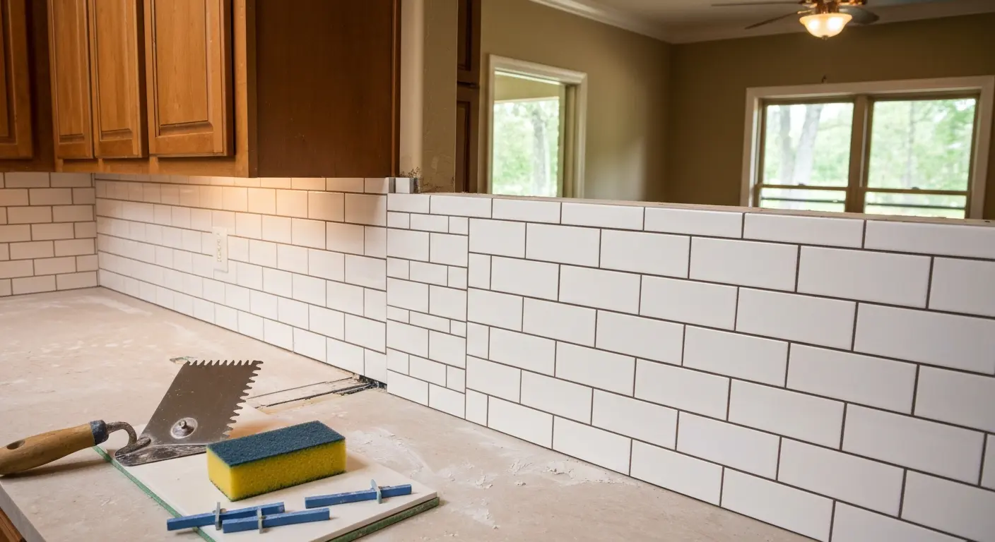 Kitchen tile installation