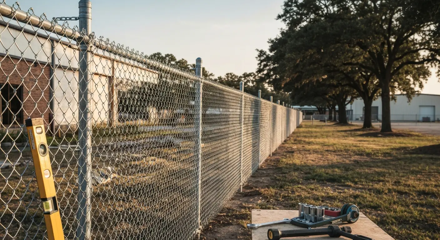 Commercial chain link fence