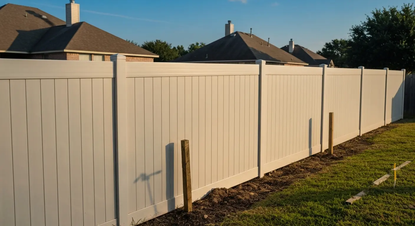 Pool vinyl fence installation