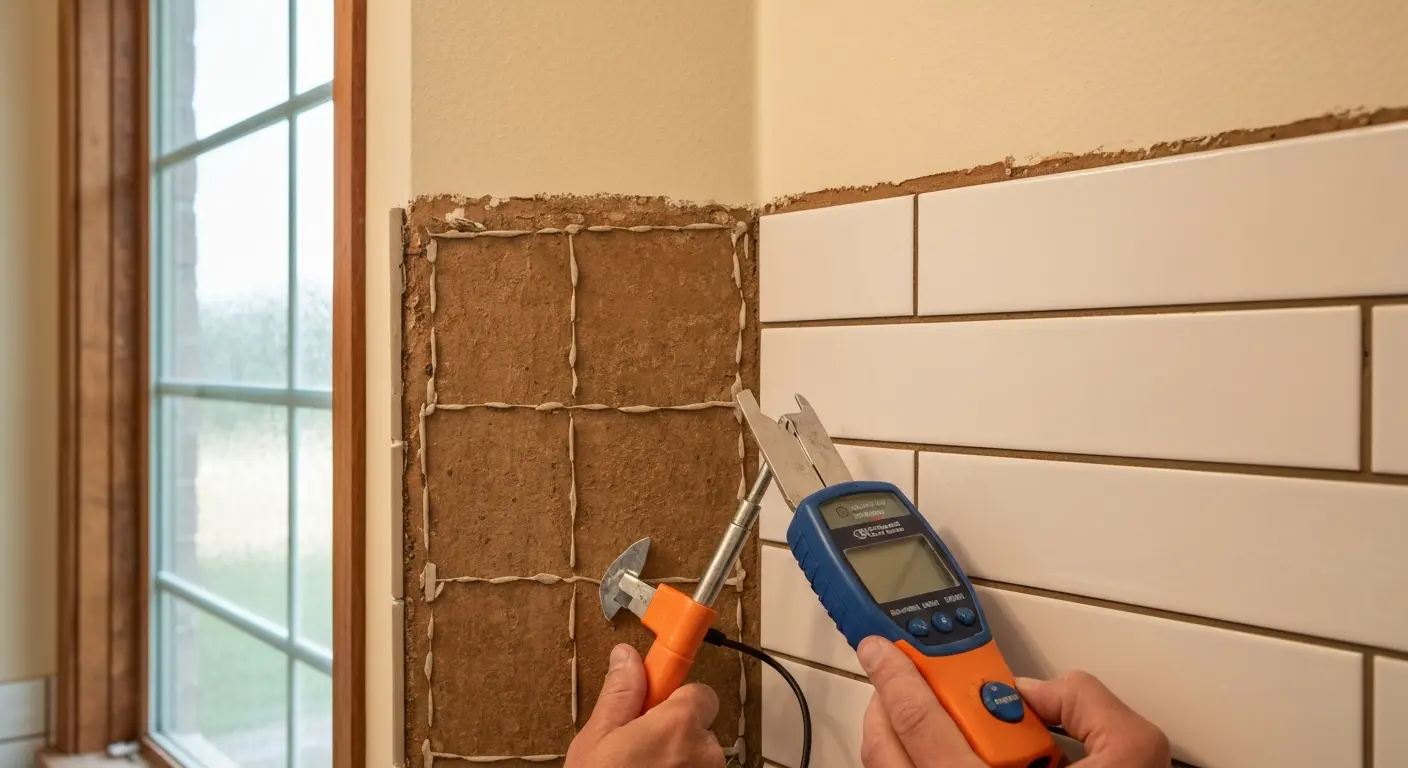 Bathroom tile assessment in Conroe