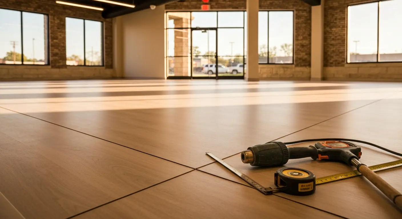 Vinyl sheet flooring installation