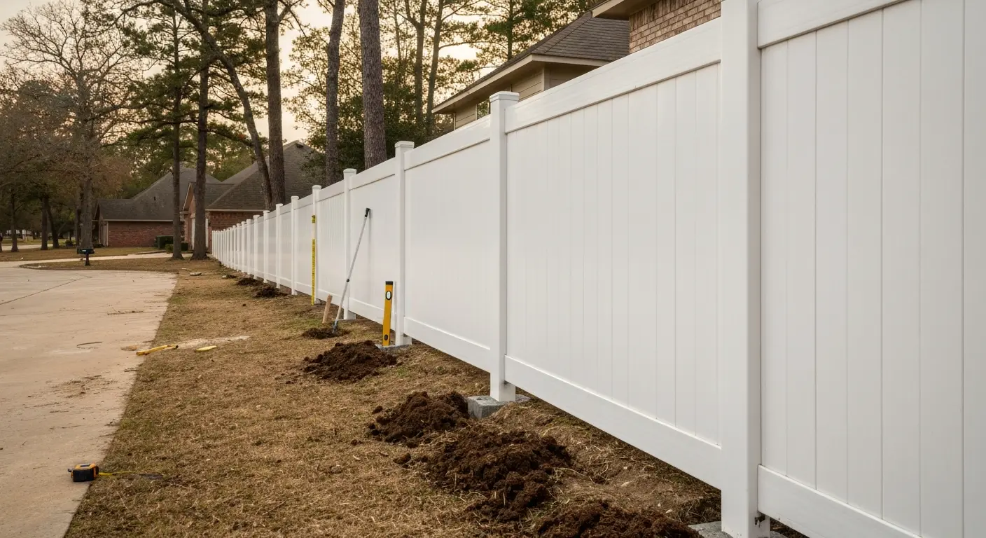 Vinyl fence installation
