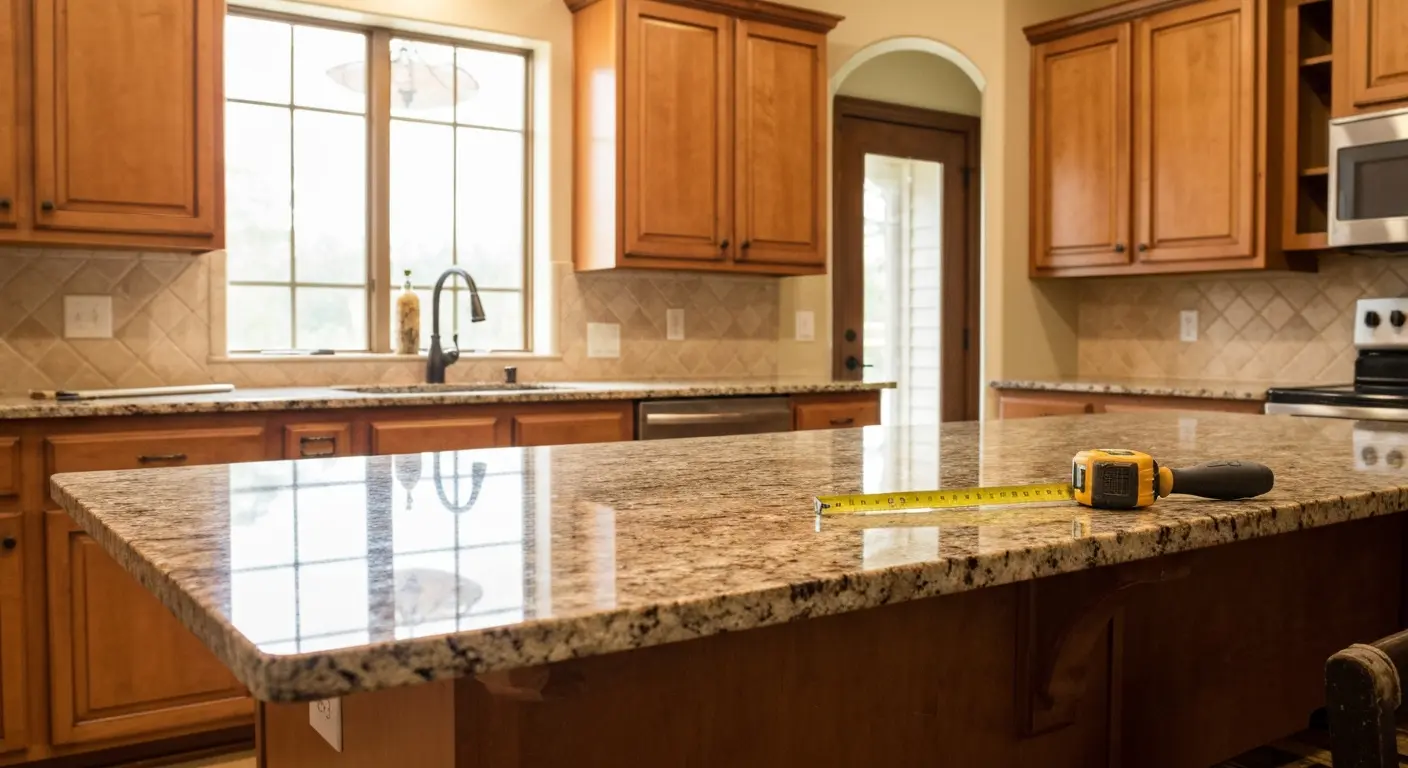 Granite quartz countertop installation