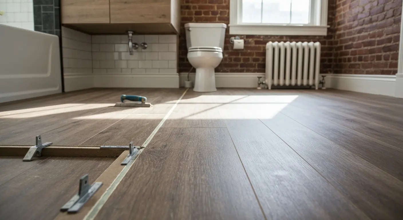 Vinyl plank bathroom flooring