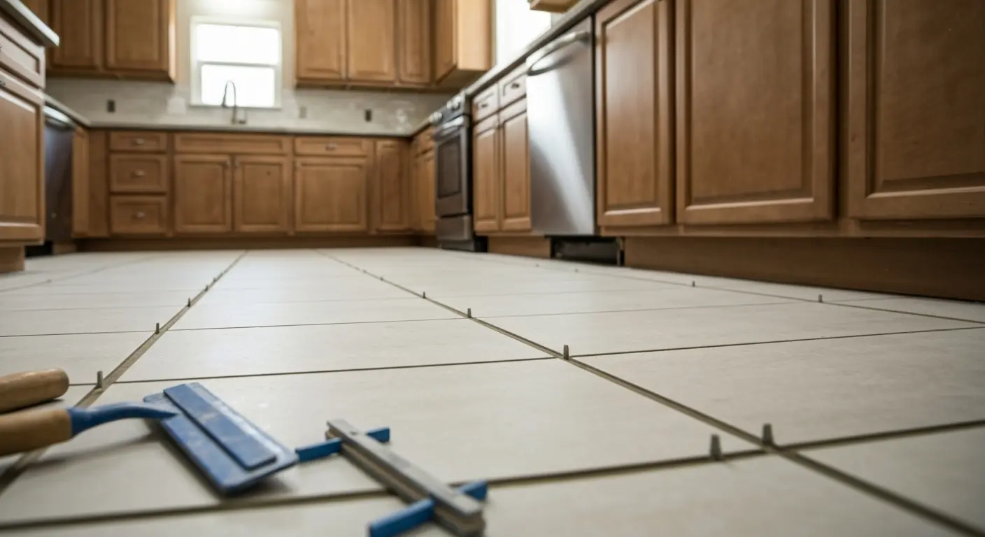 Ceramic tile kitchen flooring