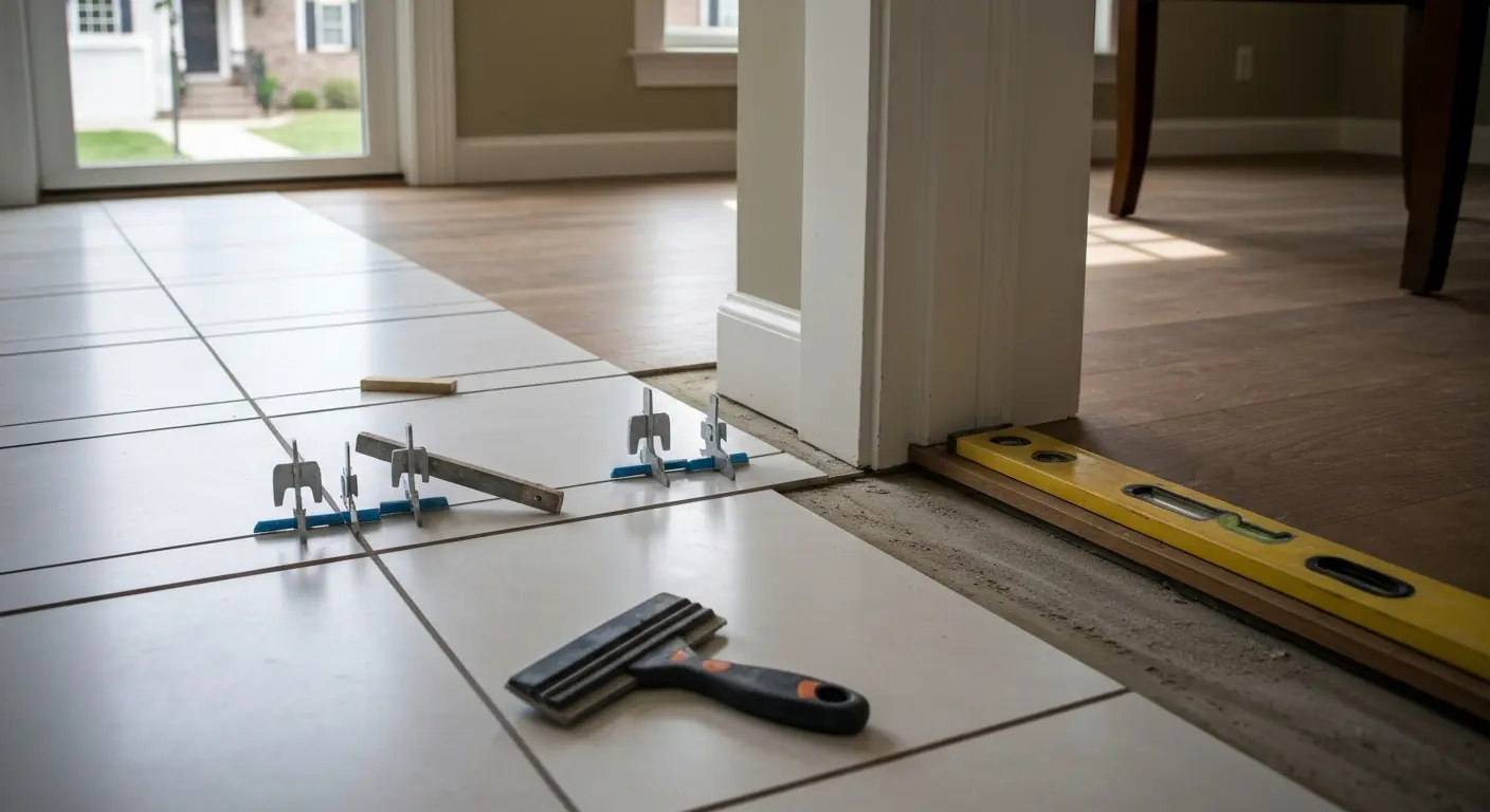 Entryway tile installation