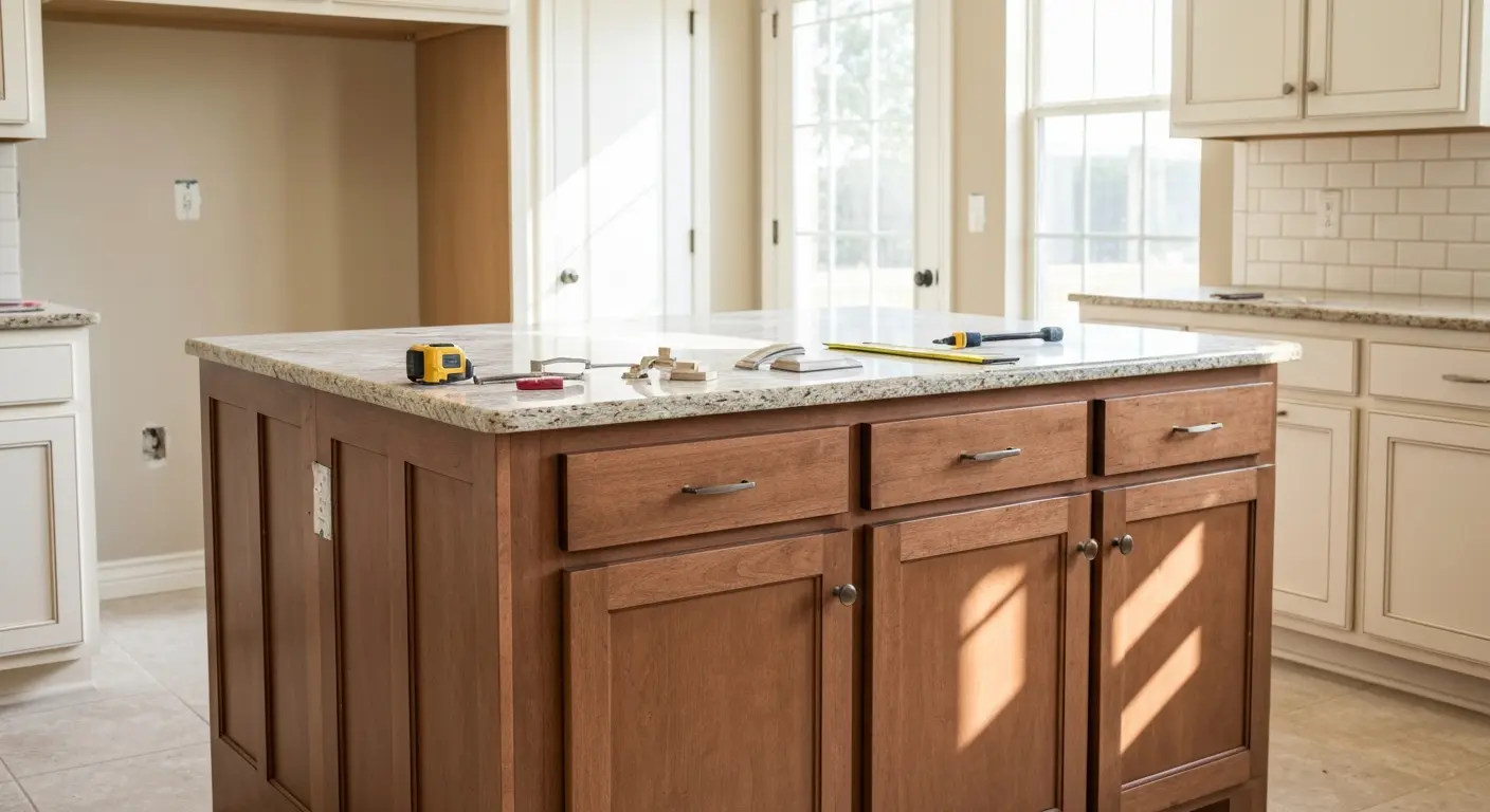 Island cabinet installation