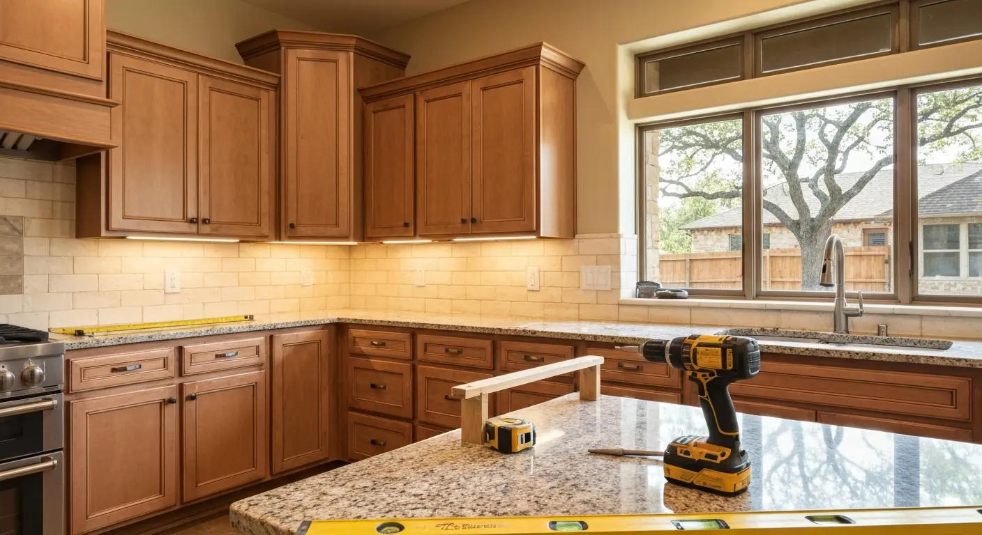 Custom kitchen cabinet installation