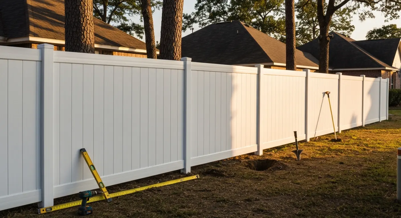 Vinyl fence installation