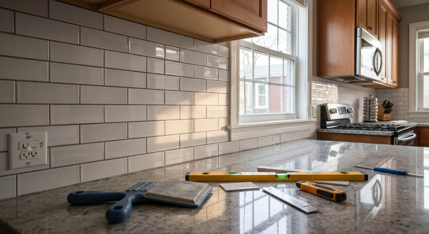Kitchen backsplash installation