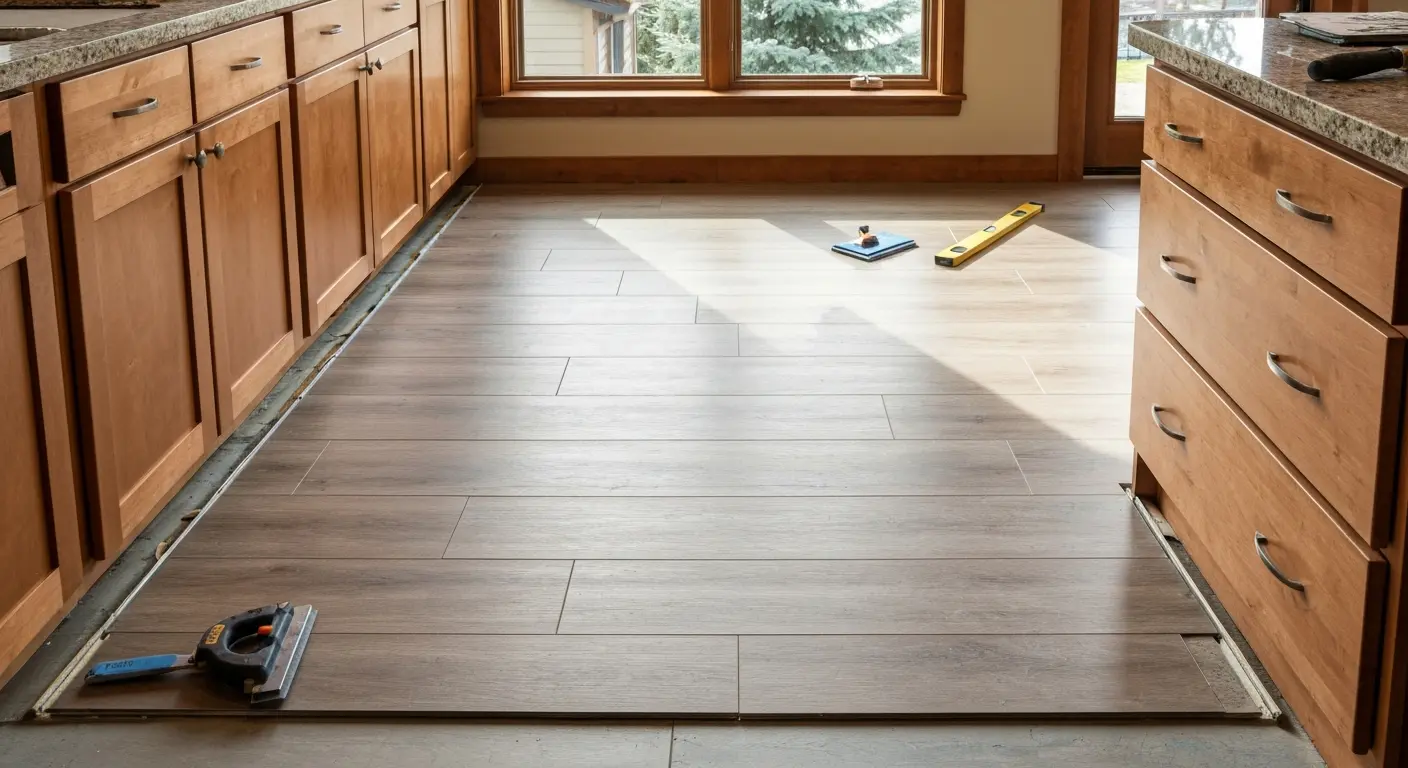 Kitchen flooring installation