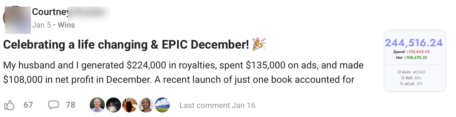 Courtney's December results post