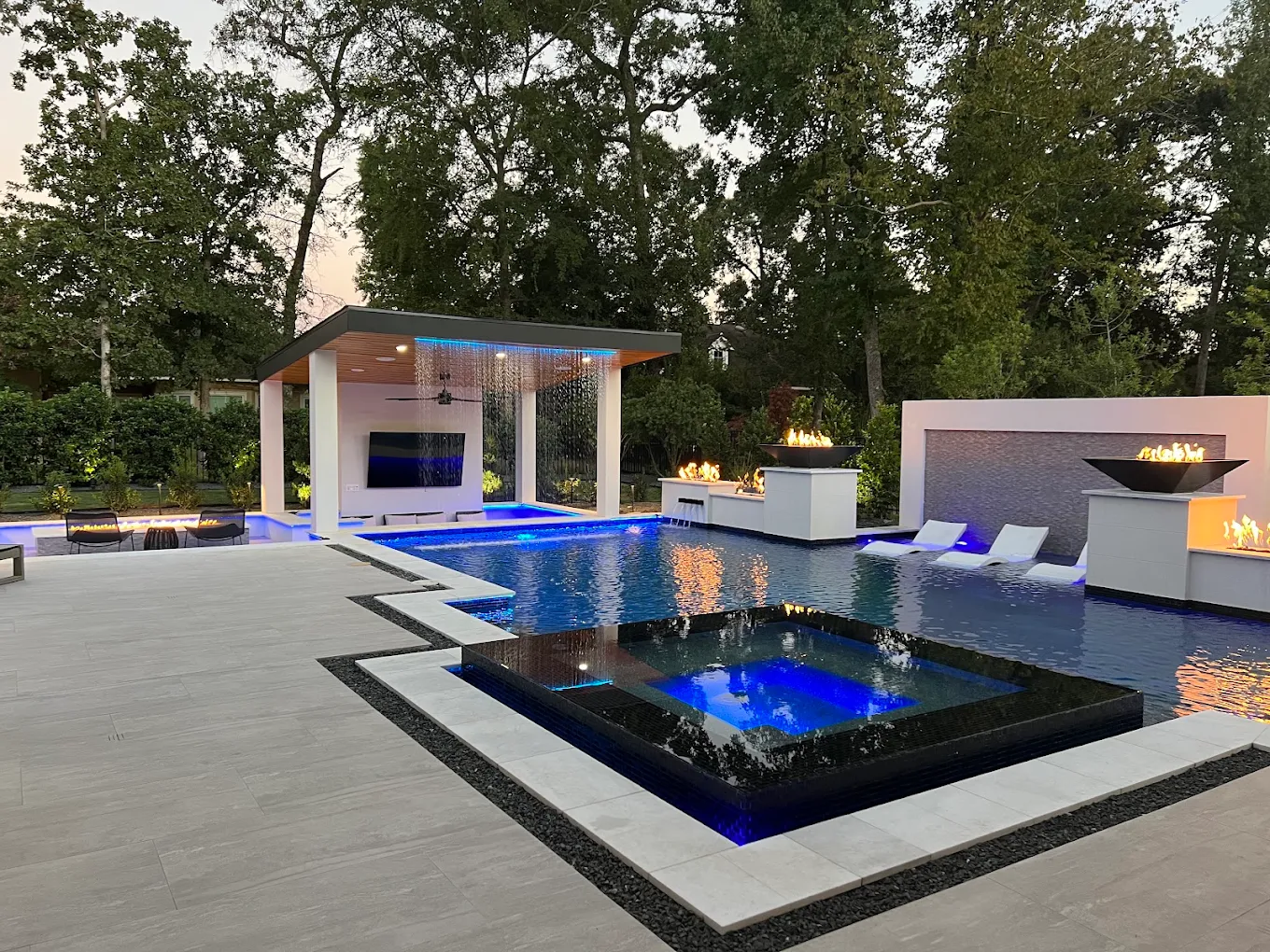 Distinctive custom backyard designed by Power Vision Pools