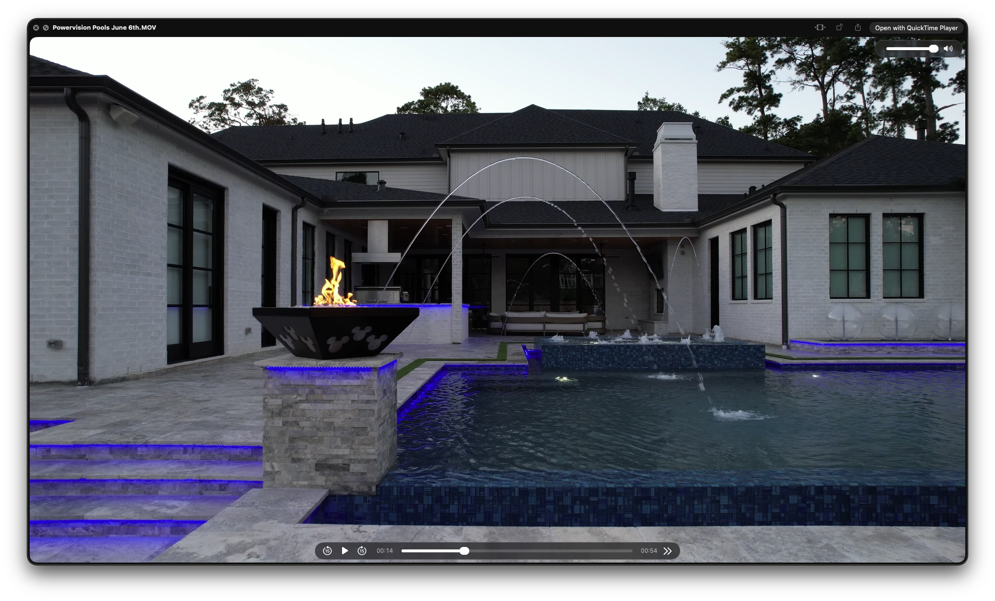 Fire and water features with spa