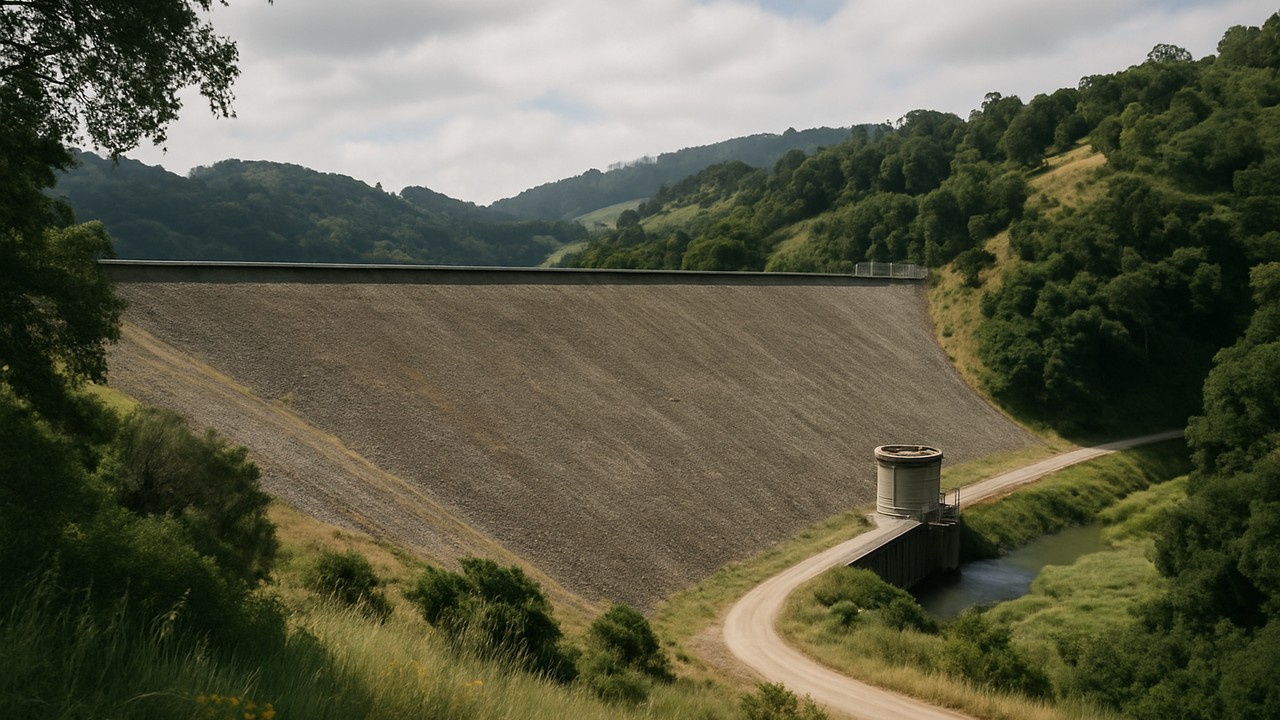 California Historic Civil Engineering Landmark: Chabot Dam in Castro Valley, CA