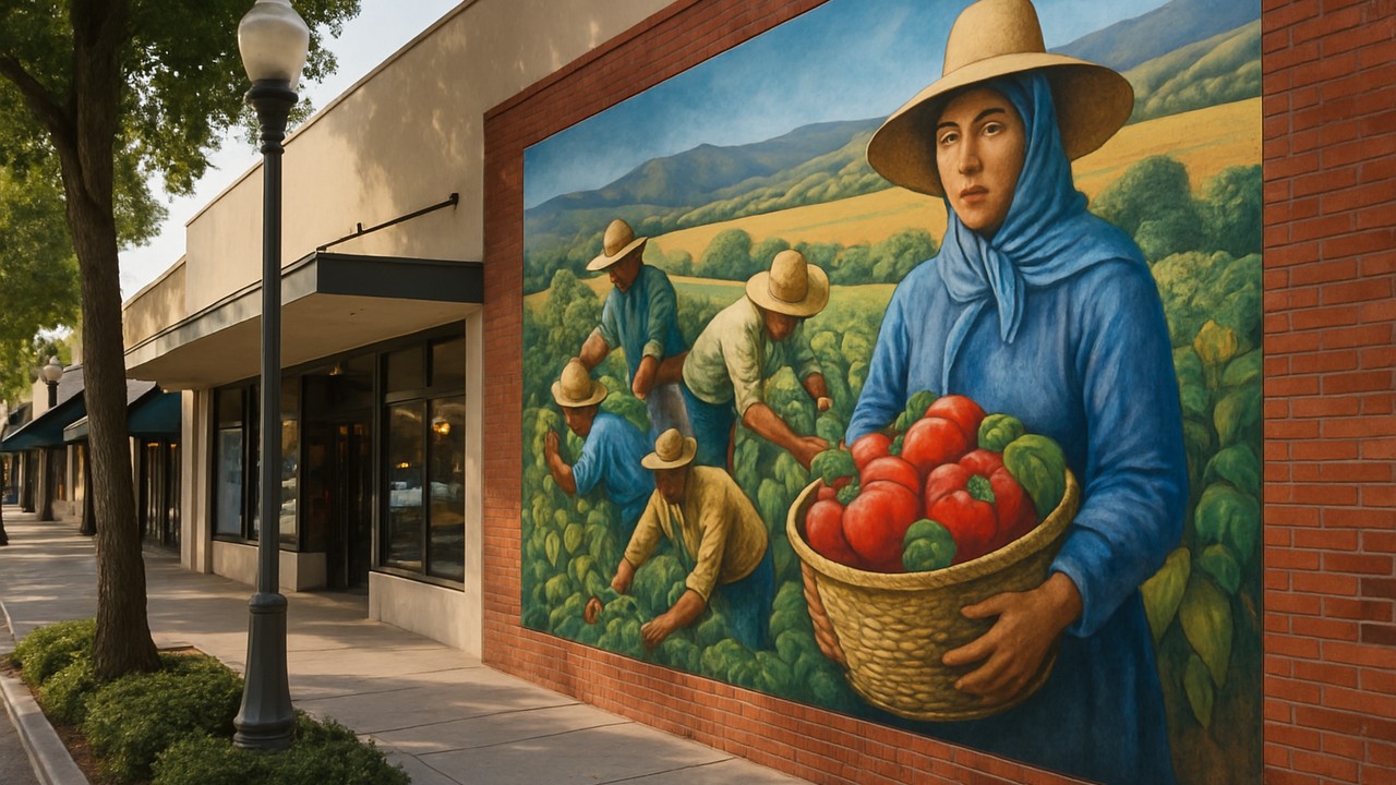 Mural: La Cosecha (The Harvest) in Los Altos, CA