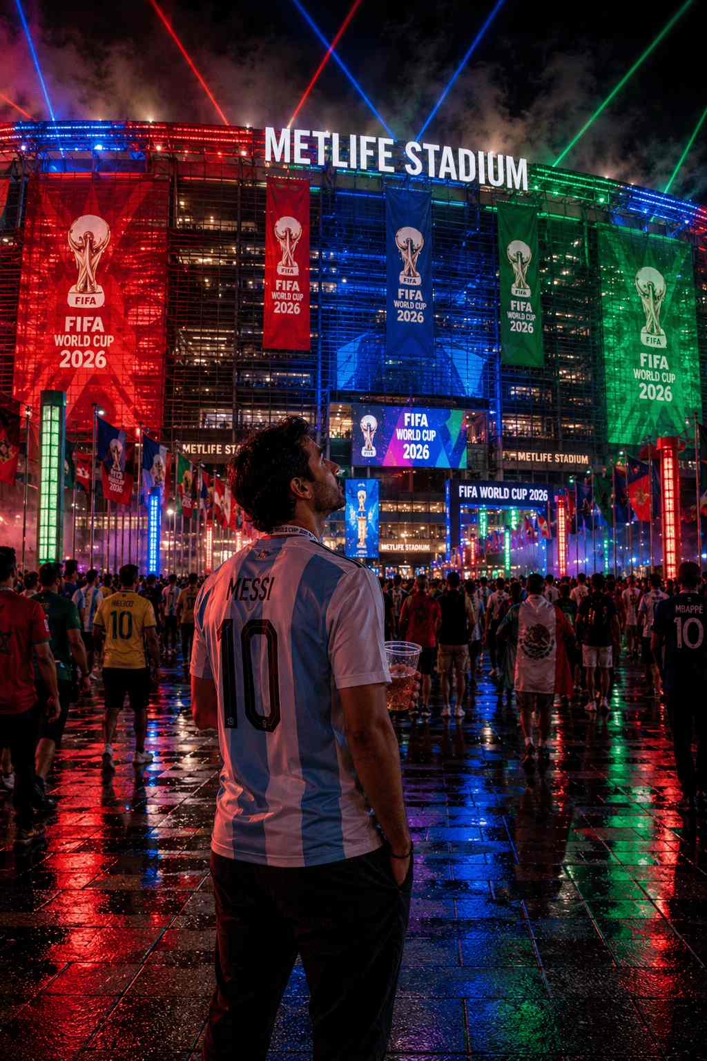 World Cup goal celebration inside MetLife Stadium