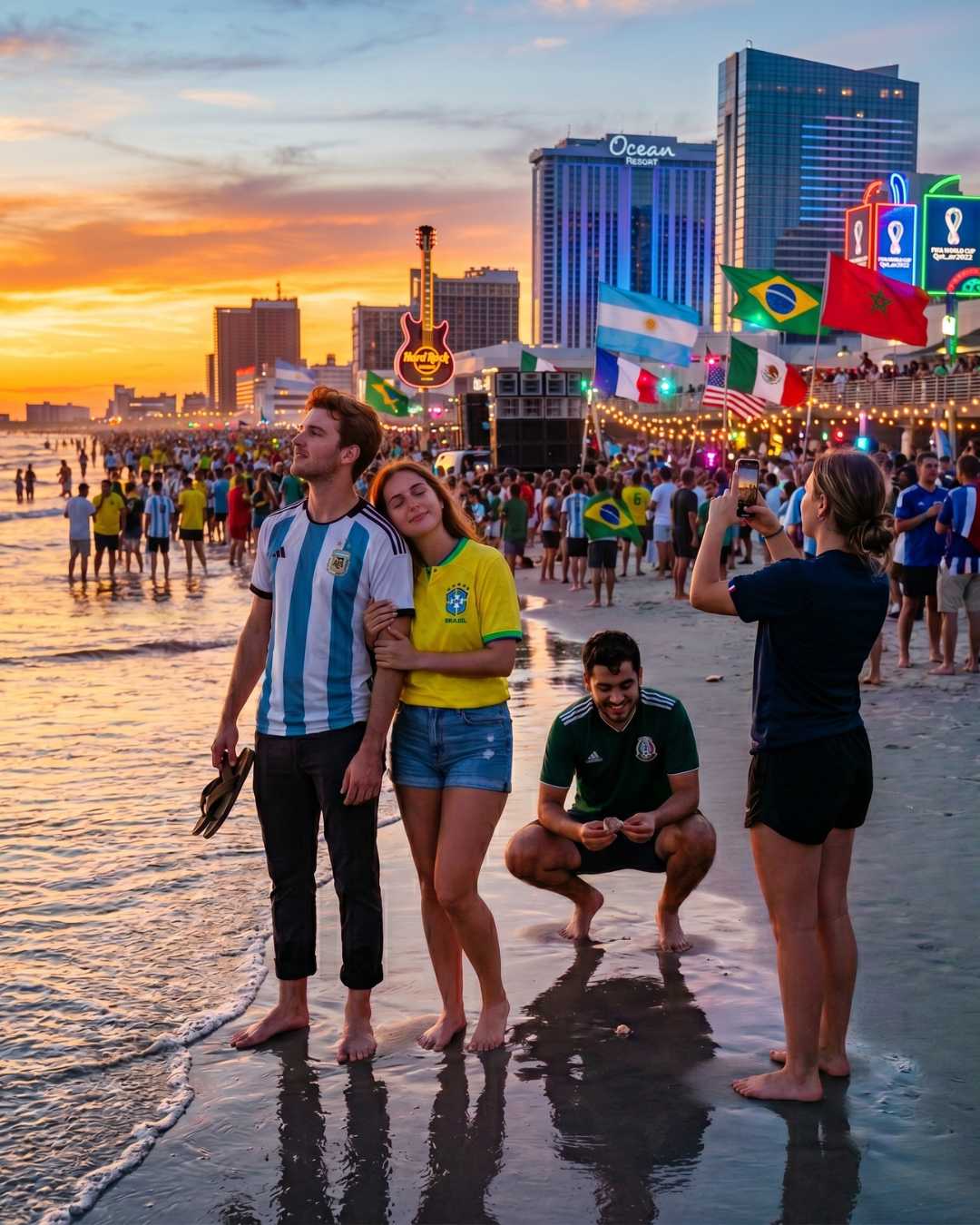 Atlantic City beach and boardwalk World Cup experience