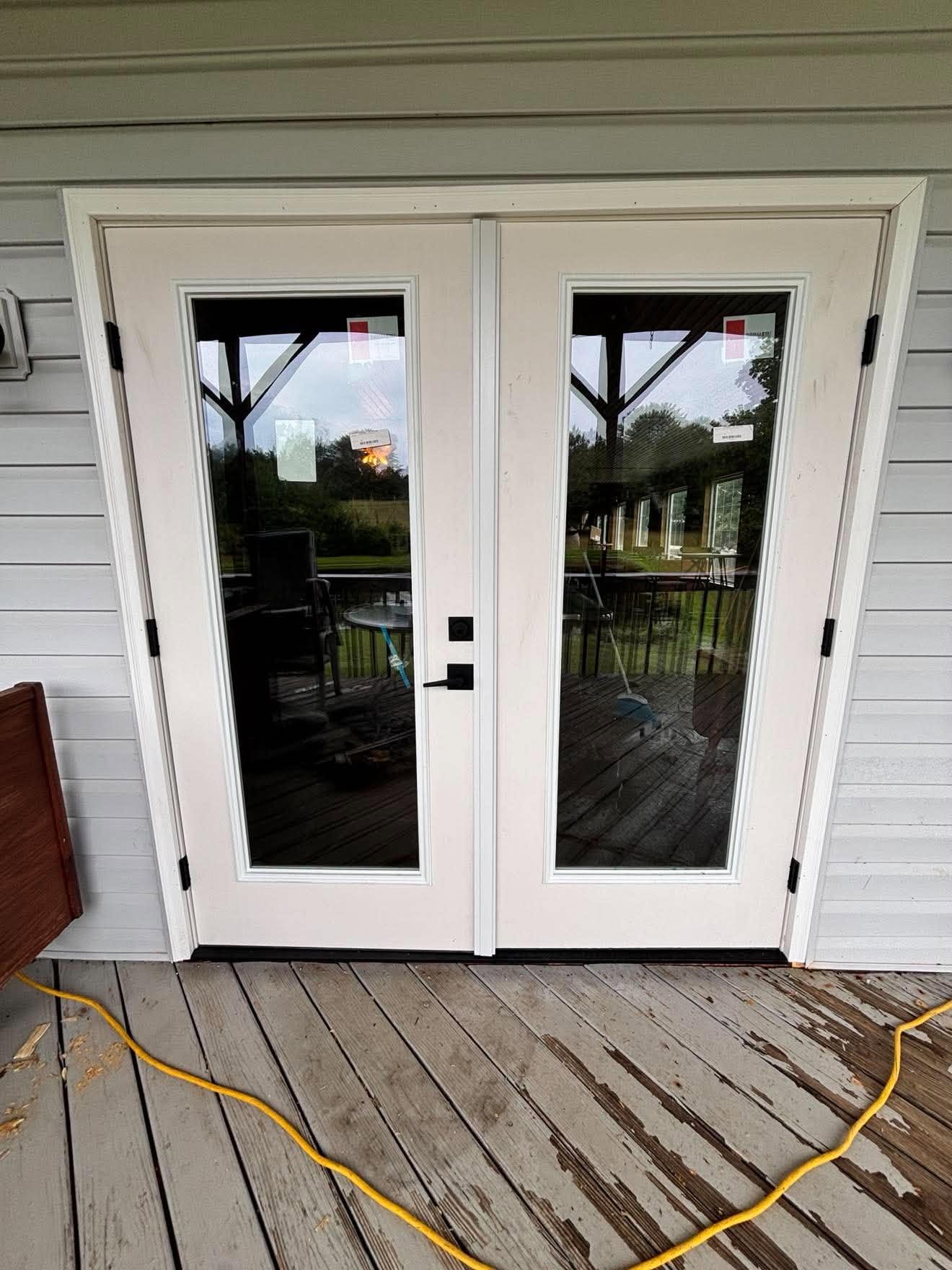 Newly installed exterior doors
