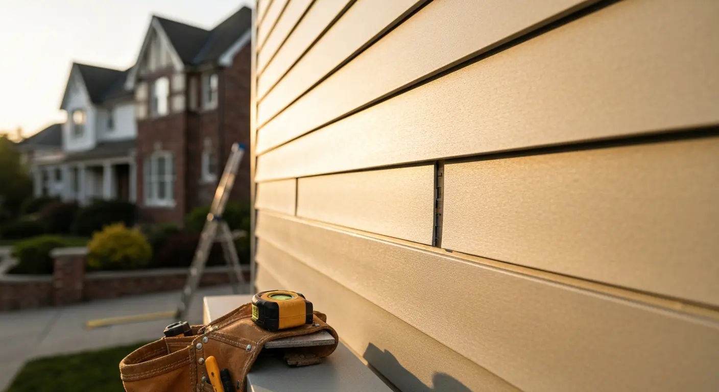 New siding installation
