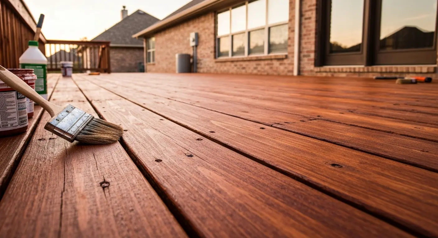 Deck staining project in Edmond