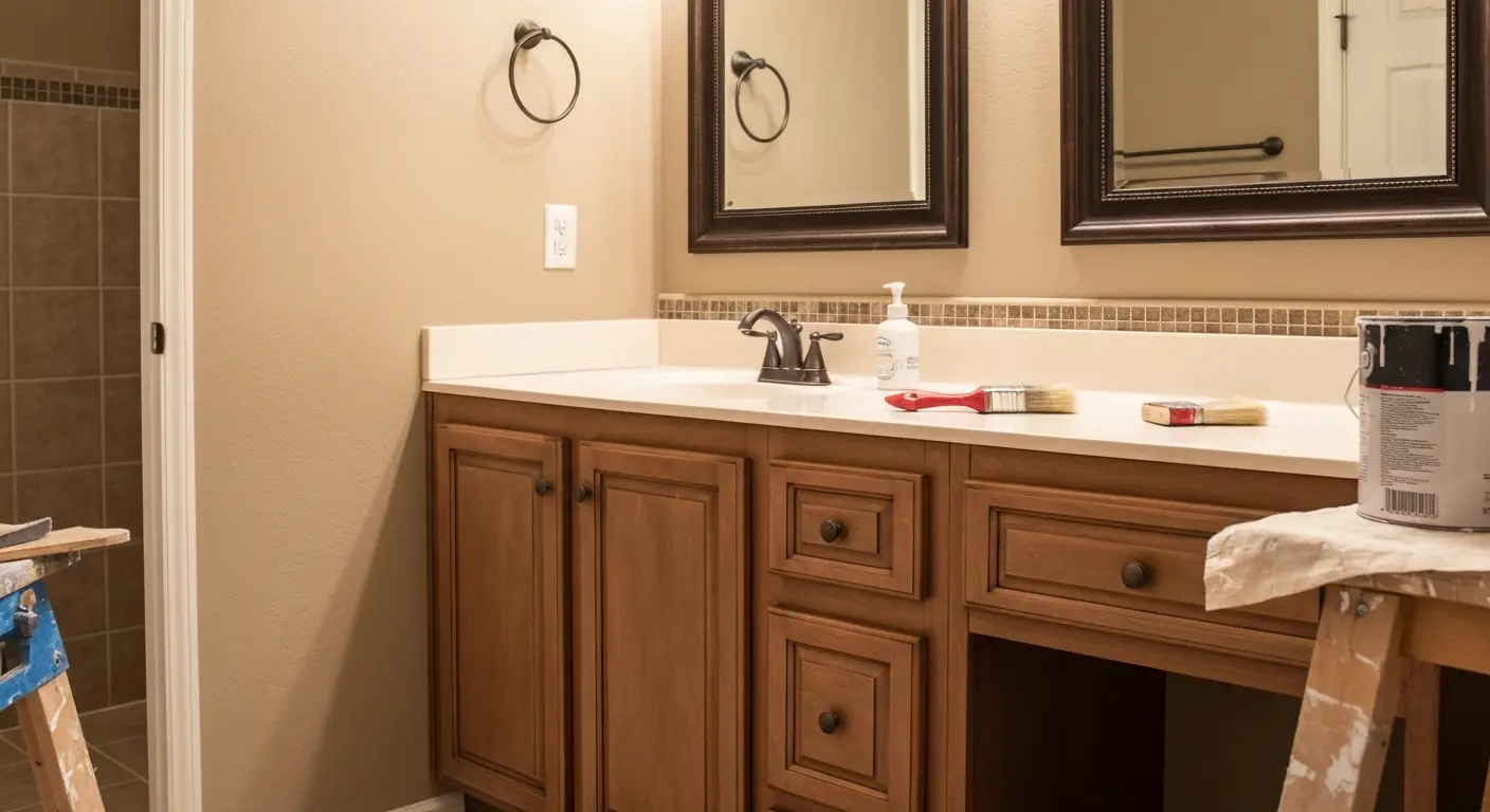 Bathroom cabinet painting service