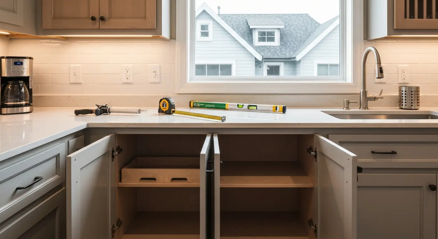 Cabinet and countertop installation