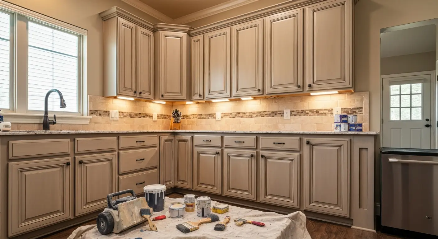 Kitchen cabinet painting project