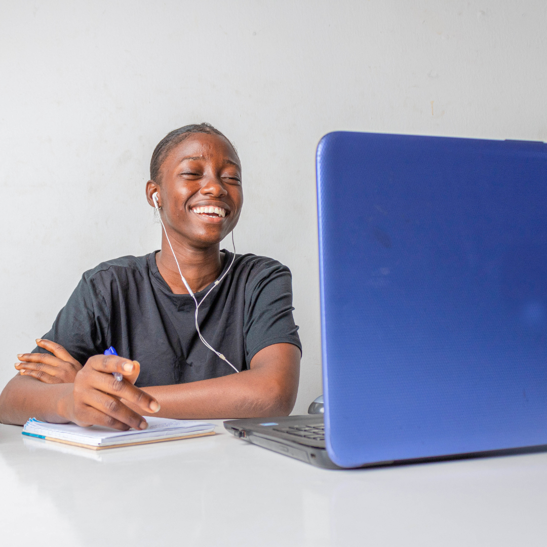 Student studying online for SAT prep