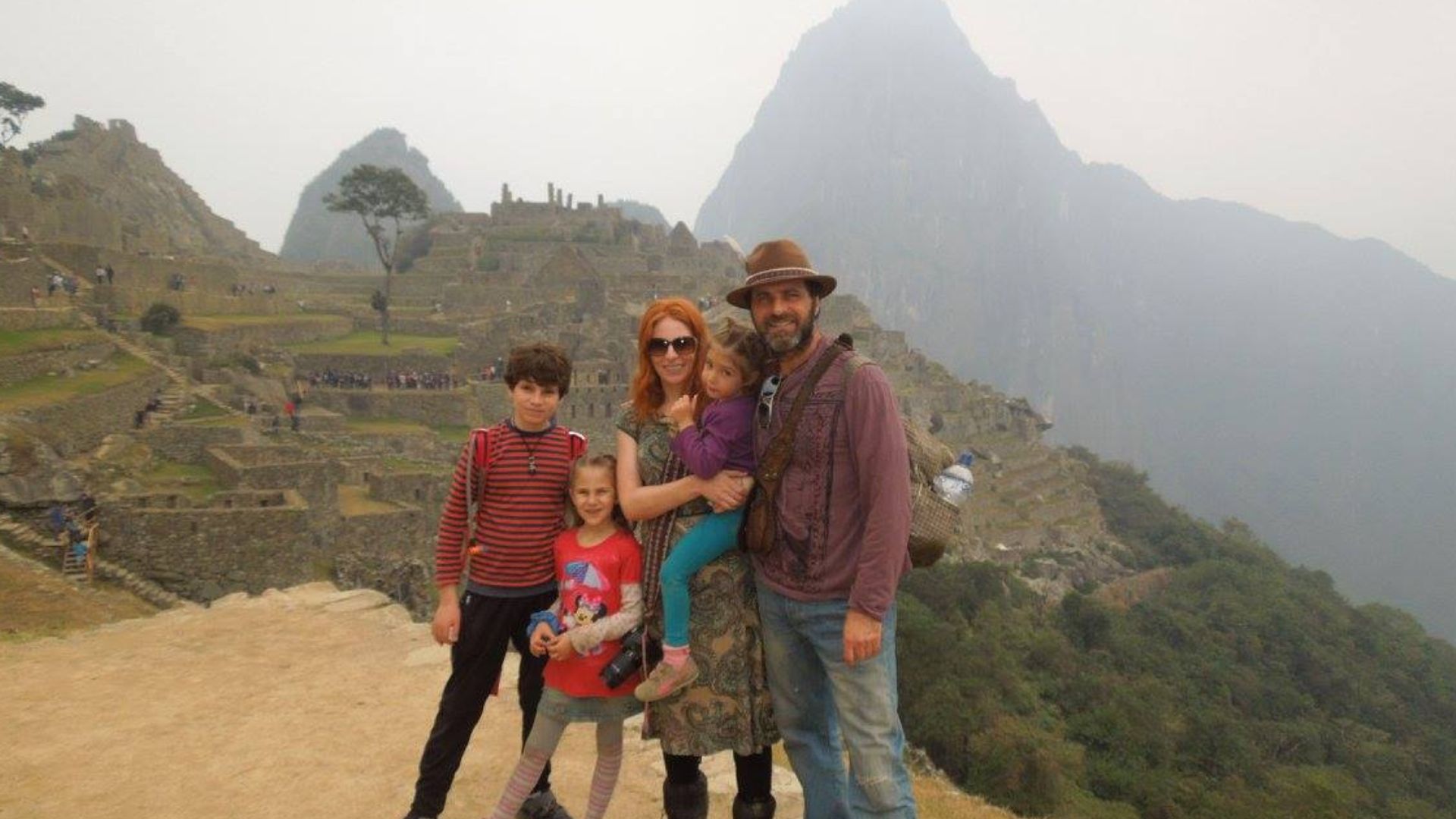 Family at Machu Picchu