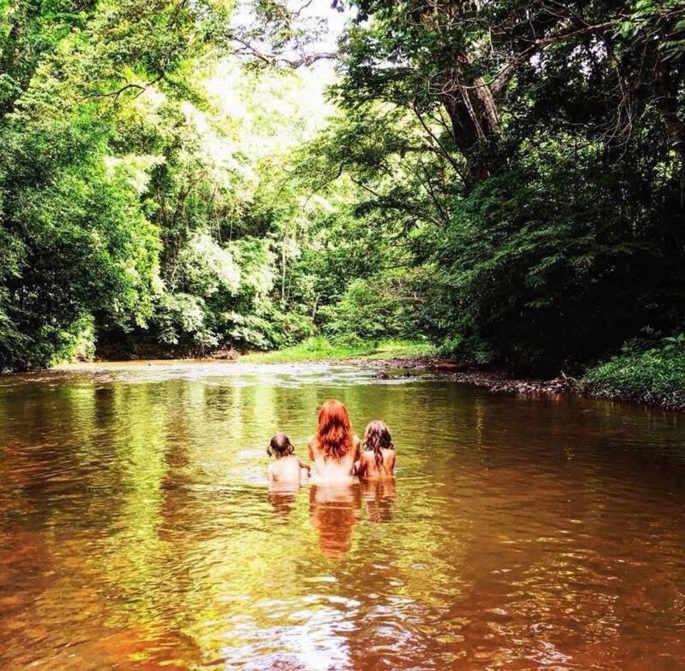 Swimming in the jungle river, Costa Rica