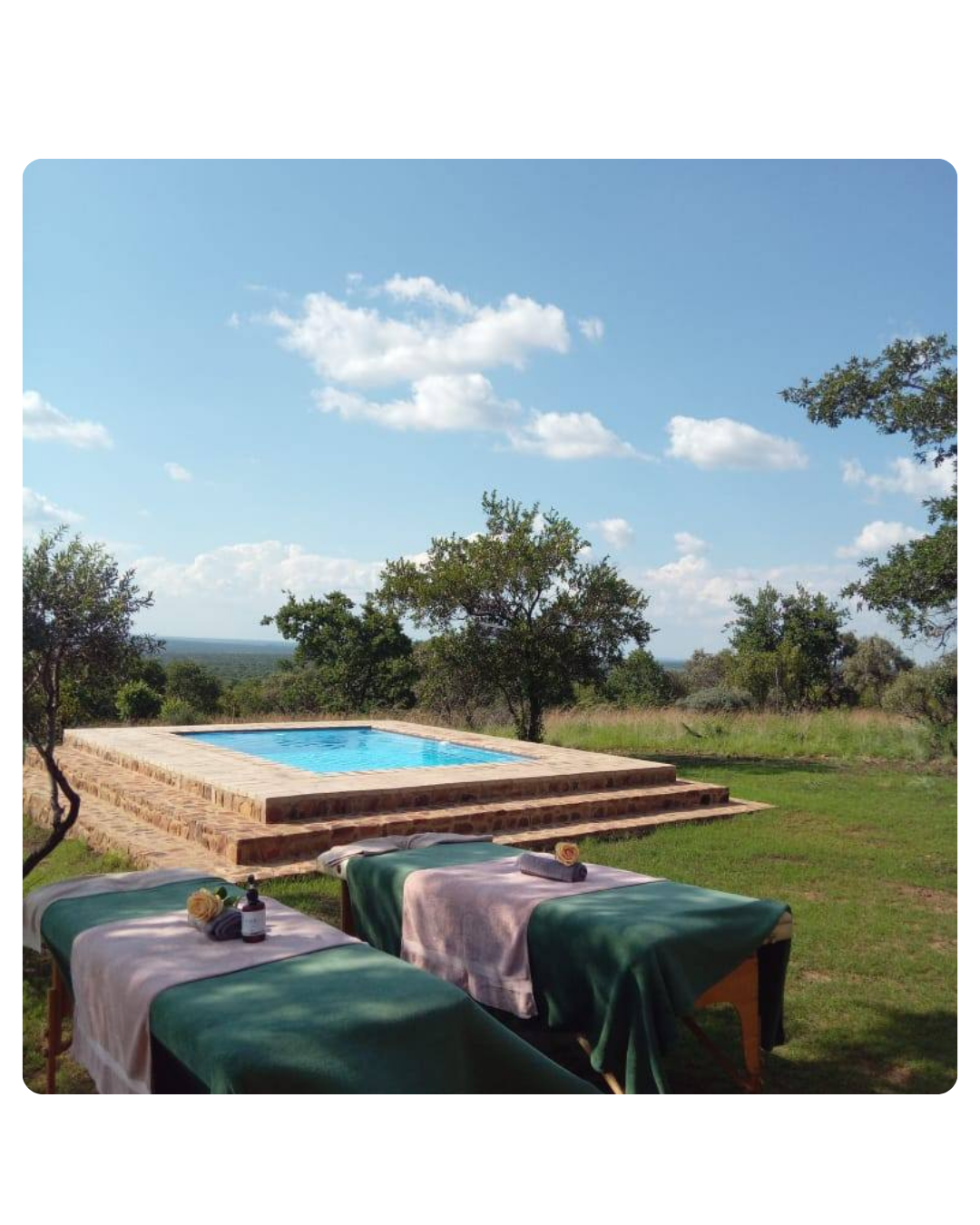 Mobile spa massage near the pool