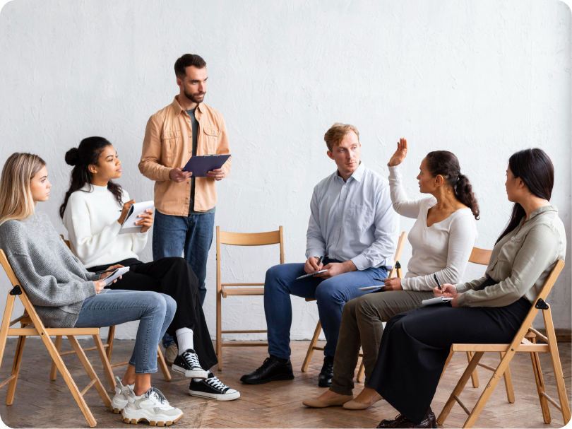 Team meet in Sanara Mental Health Bellevue