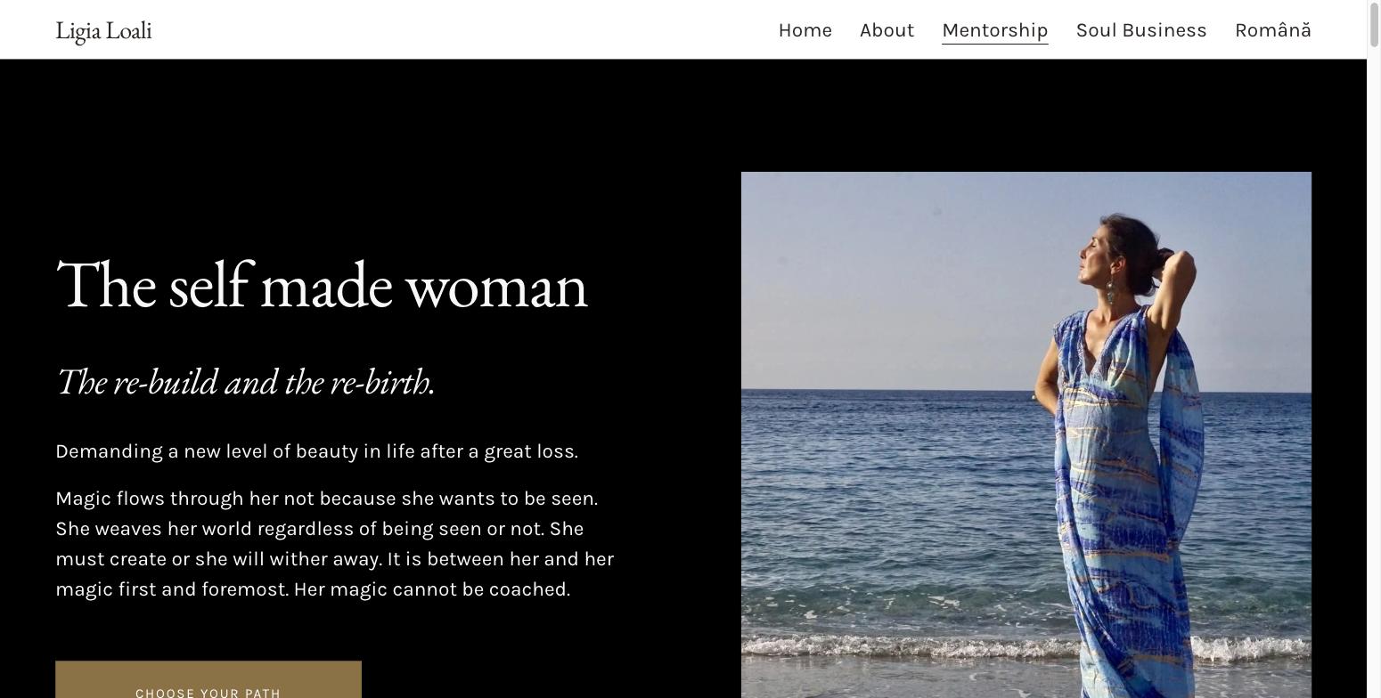 Ligia Loali website built by The Aligned Pretzel