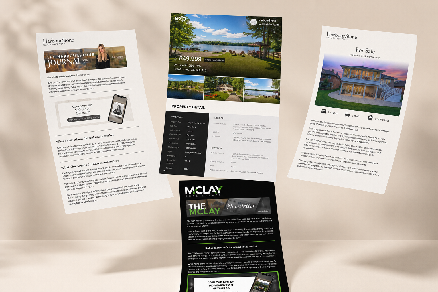 Branded email newsletters for HarbourStone and McLay