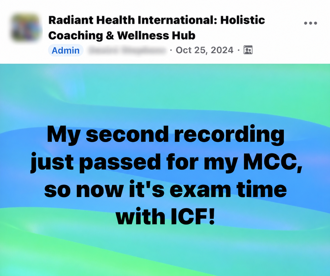 RHI student celebrating passing their ICF credential