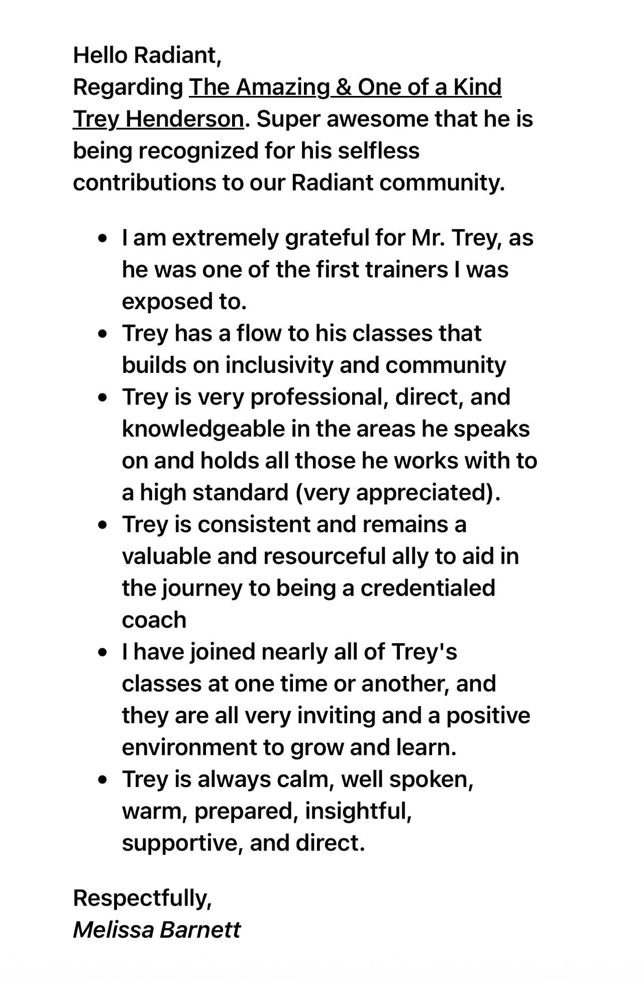 RHI student testimonial
