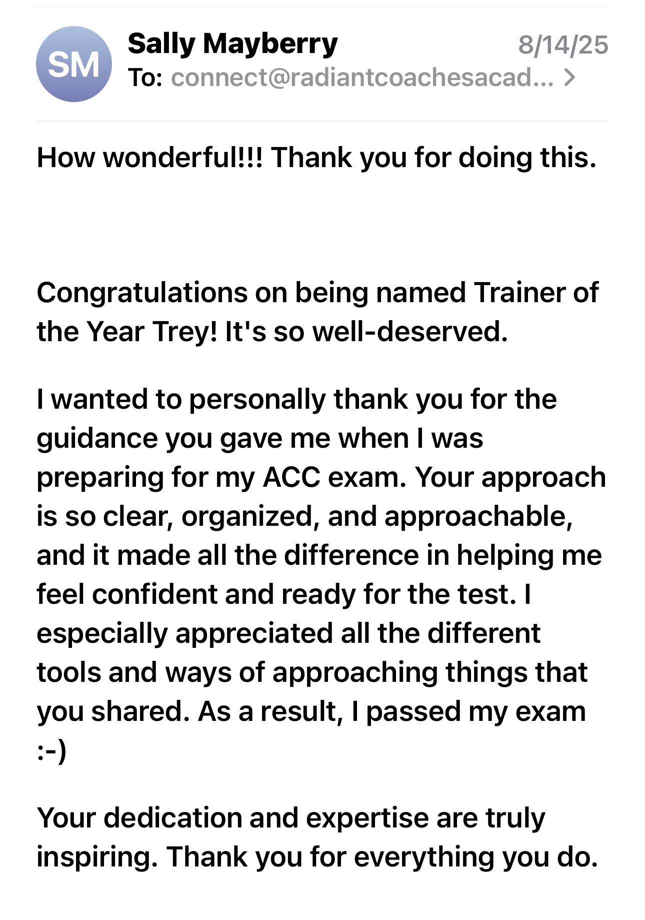 RHI student testimonial