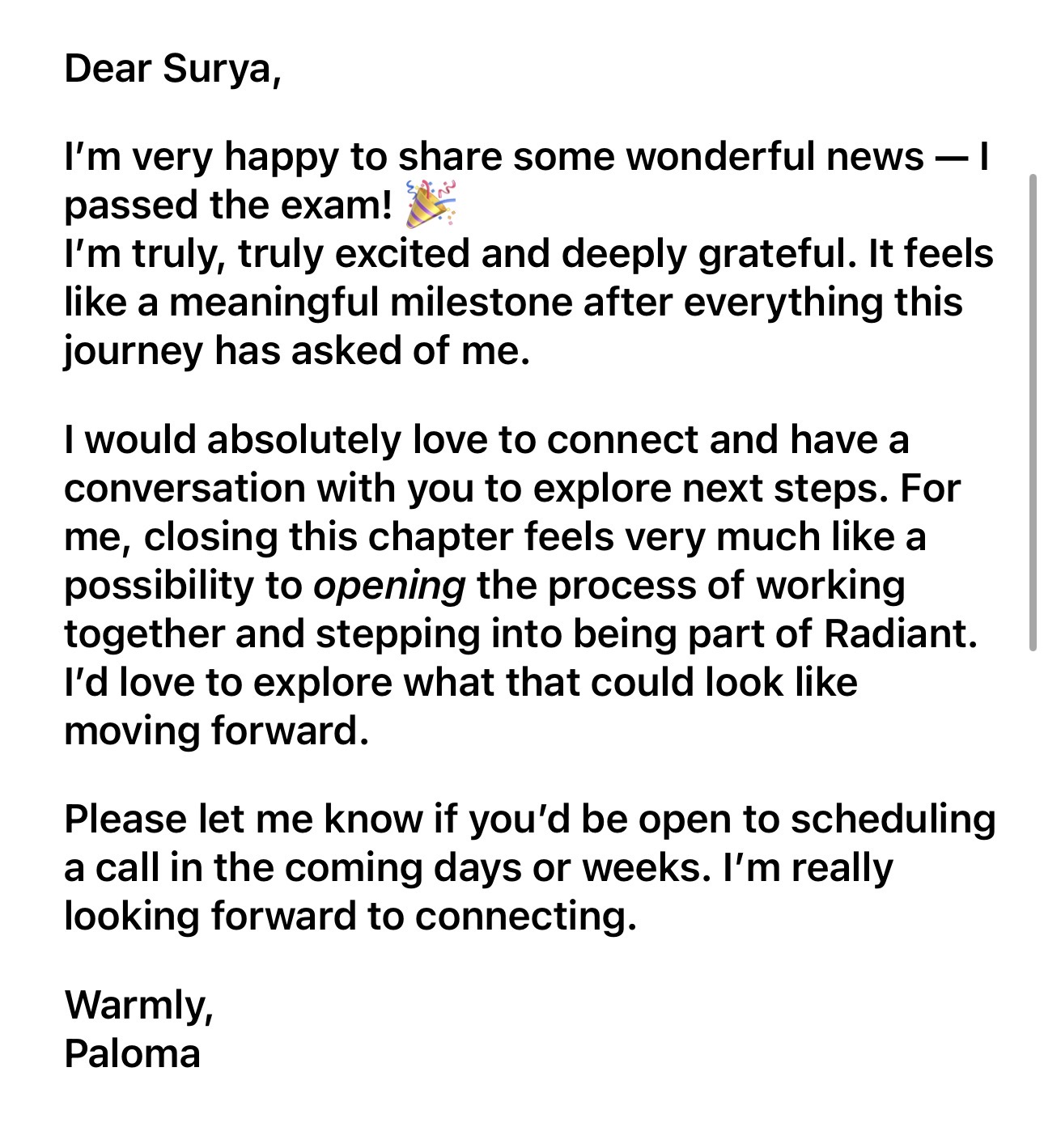 RHI student testimonial