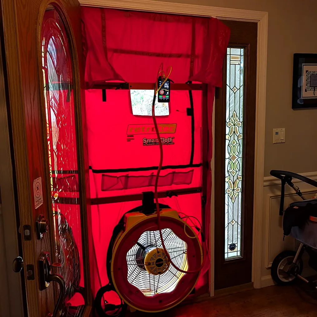 Blower door test Monmouth County home
