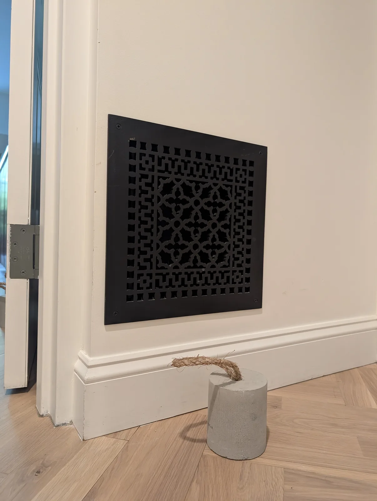 Decorative return air grille in an upscale Monmouth County, NJ home