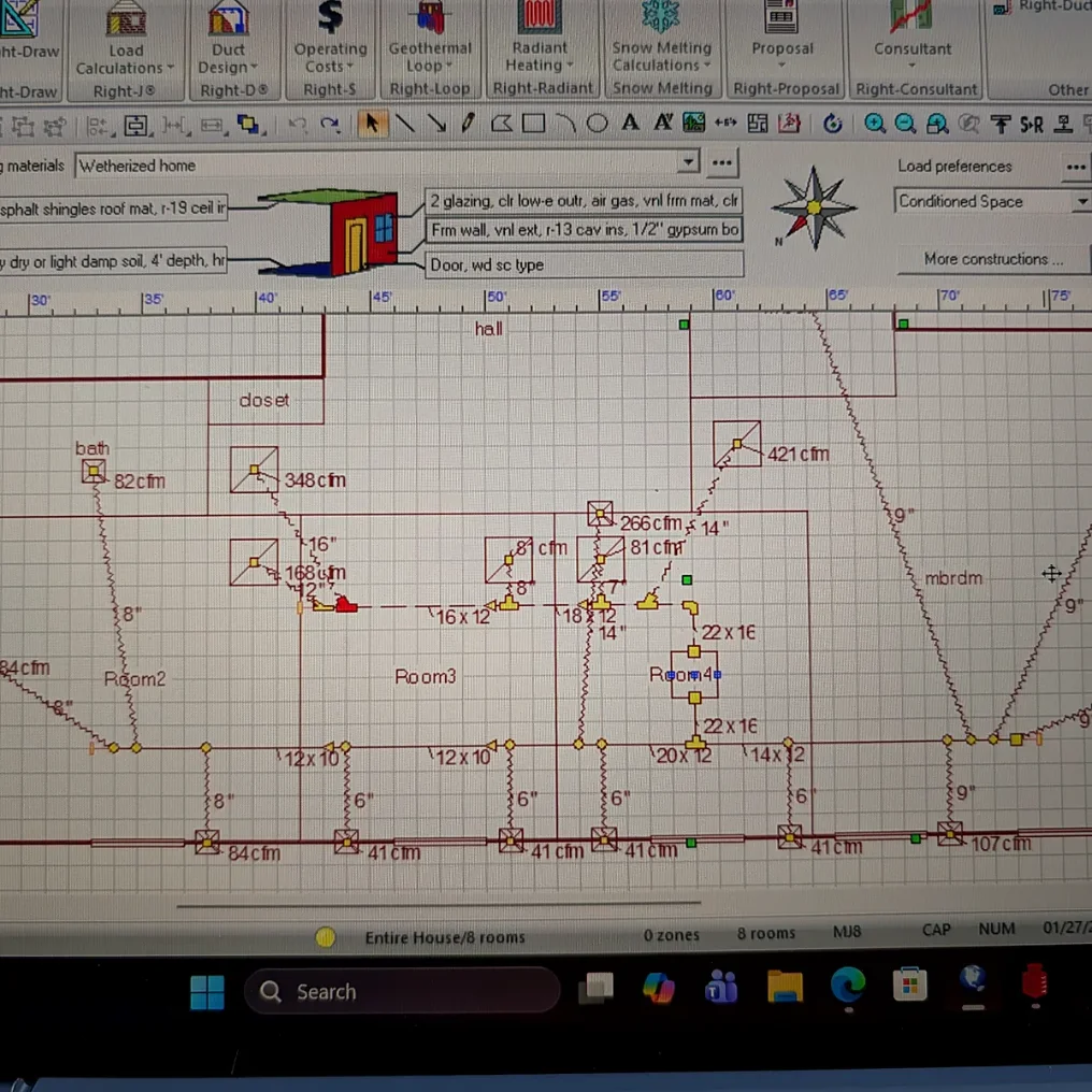 Manual J load calculation, Freehold NJ home
