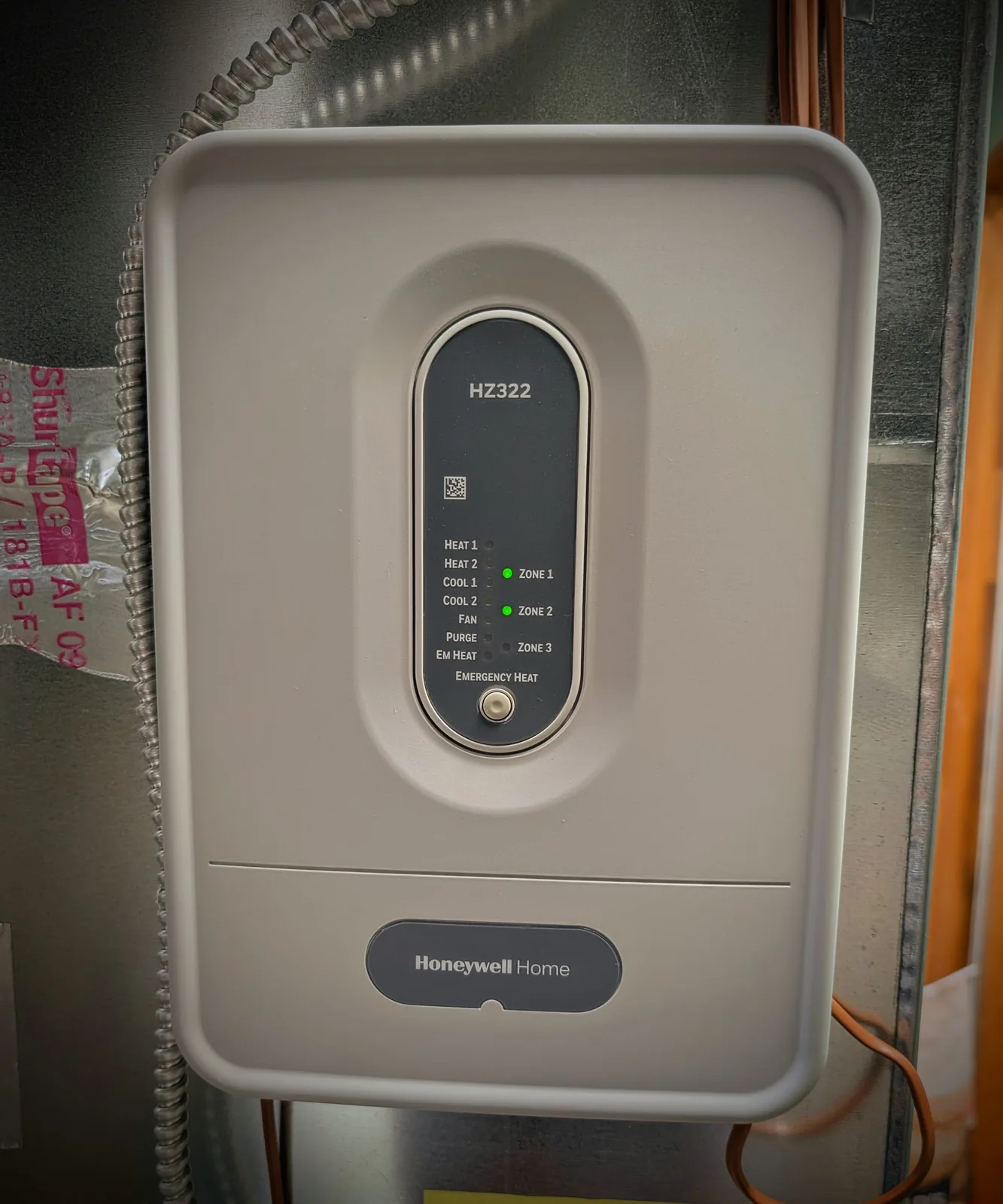 Honeywell multi-zone HVAC control panel in a Freehold, NJ home